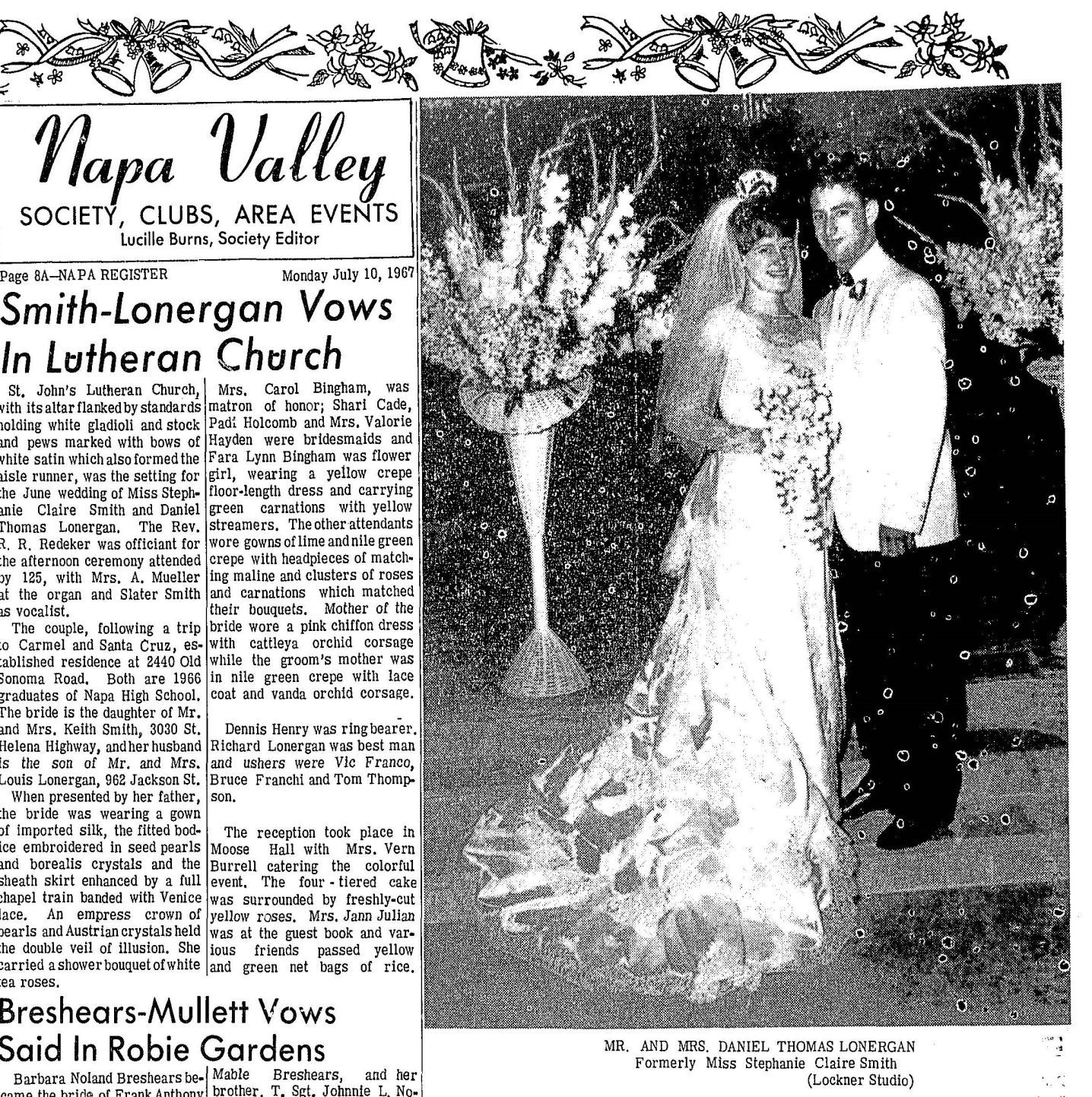 Napa newlyweds from 1967
